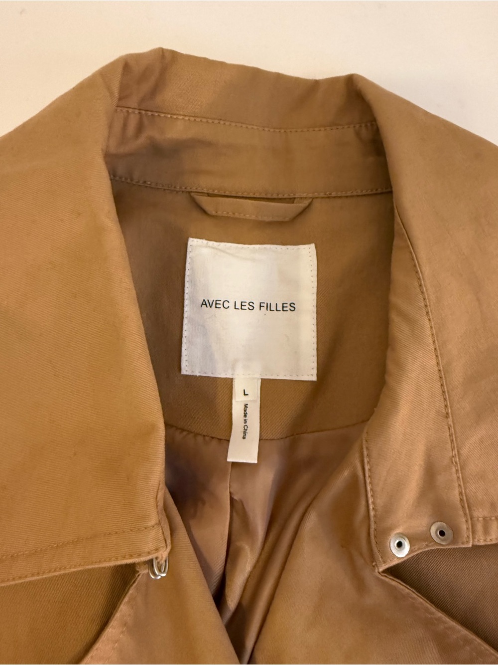 Avec Les Filles Cropped Tan Women's Trench Jacket - Picture 4 of 8